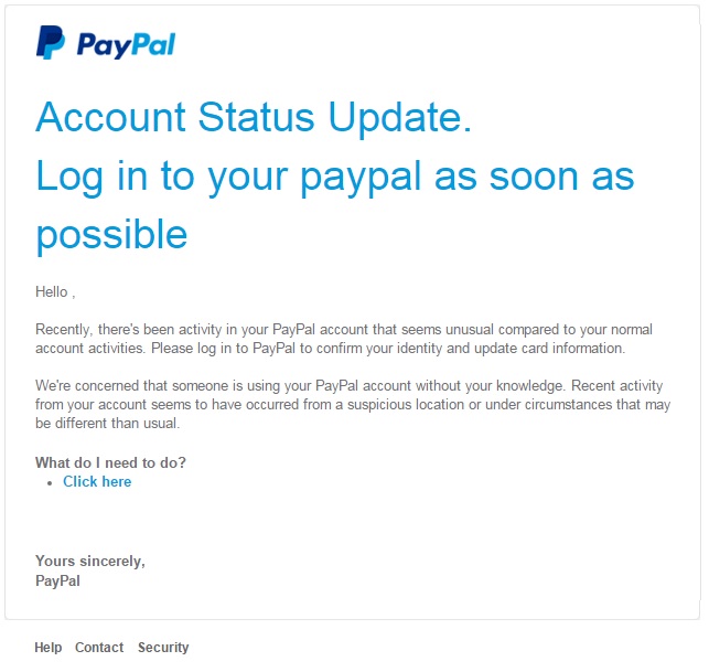 Phishing na uvateov PayPalu