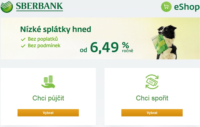 Cez eShop od Sberbank kpite sporiaci et online bez navtvenia poboky alebo kurira