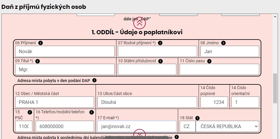 Úroveň 2b - Online tlačivo - predvyplnenie známych údajov Úroveň 2b - Online tlačivo - predvyplnenie známych údajov