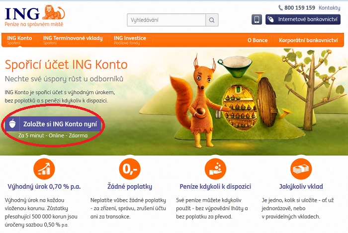 ING Konto  sporiaci et online bez poboky a kurira