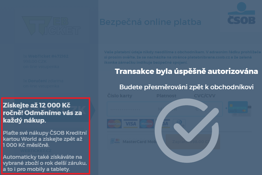 ČSOB kartová platobná brána ČSOB kartová platobná brána