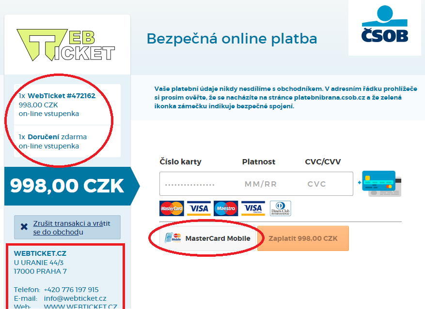 ČSOB kartová platobná brána ČSOB kartová platobná brána