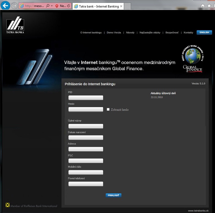 Tatra banka phishing
